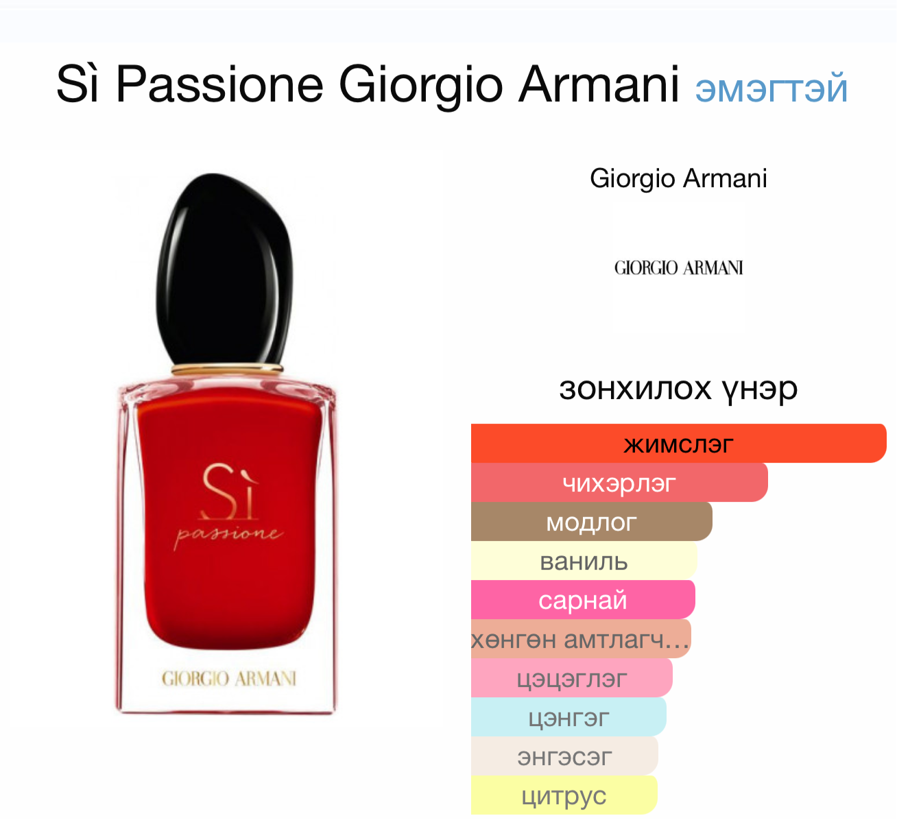 Si passione eau de parfum 15ml